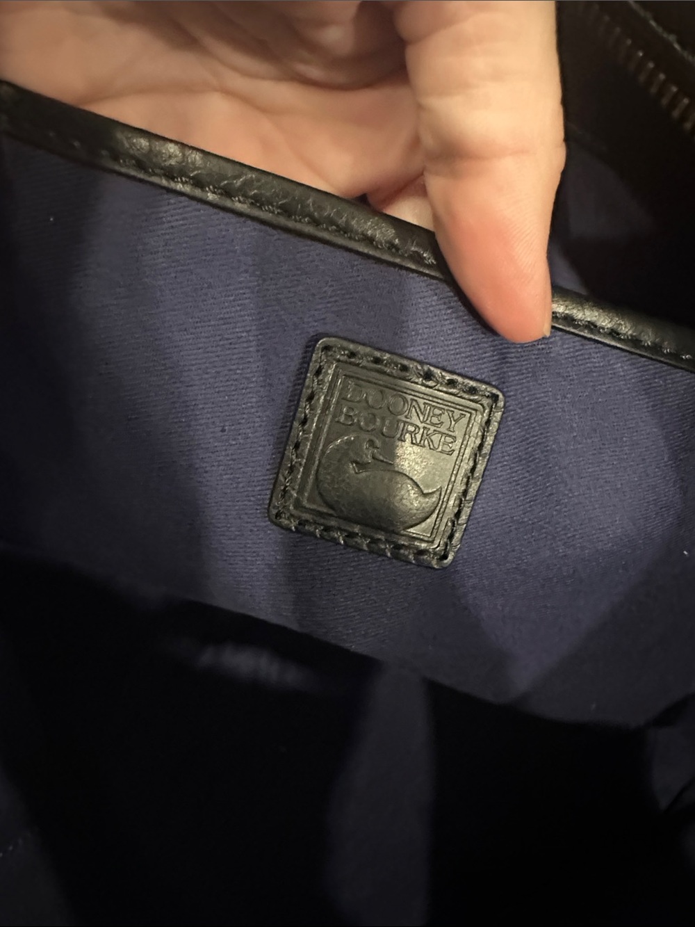 Dooney and Bourke-Black Leather Tote Bag - Picture 6 of 8